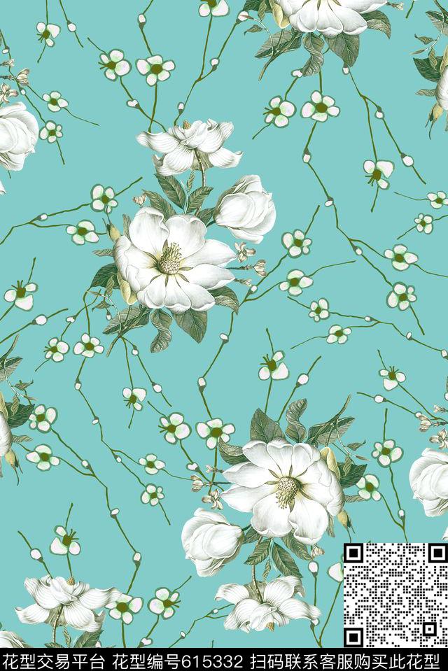 小碎花花朵花卉数码印花华亿平台下载（图片编号: 615332） - 瓦栏（Walan）