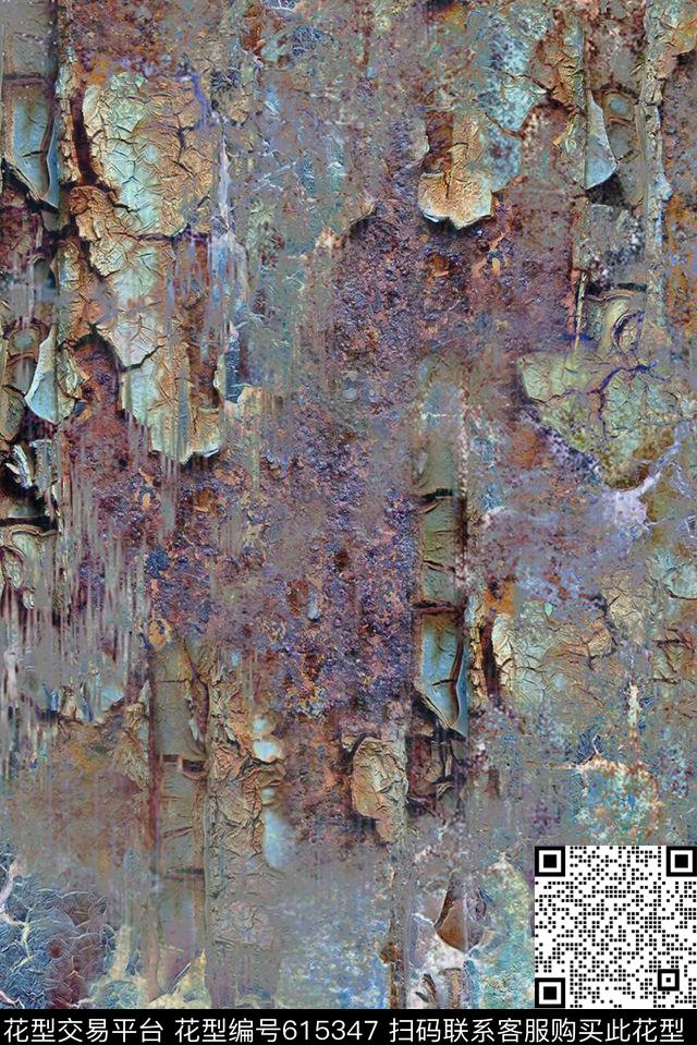 树皮肌理抽象纹理数码印花华亿平台下载（图片编号: 615347） - 瓦栏（Walan）