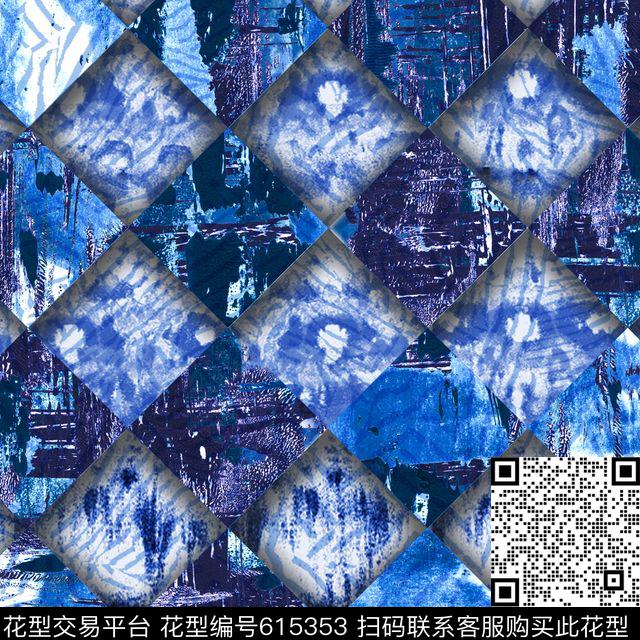 几何扎染抽象数码印花华亿平台下载（图片编号: 615353） - 瓦栏（Walan）