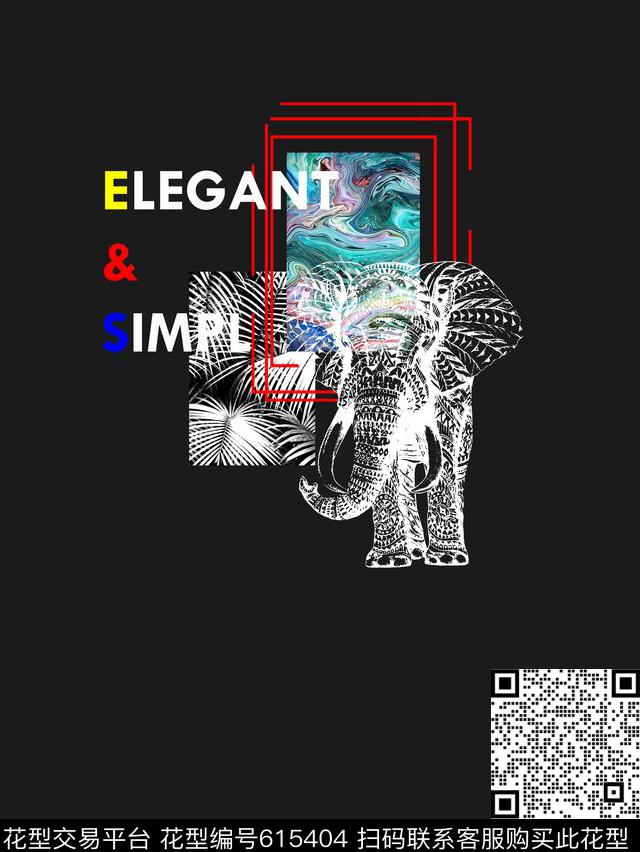 定位花几何时尚休闲数码印花华亿平台下载（图片编号: 615404） - 瓦栏（Walan）