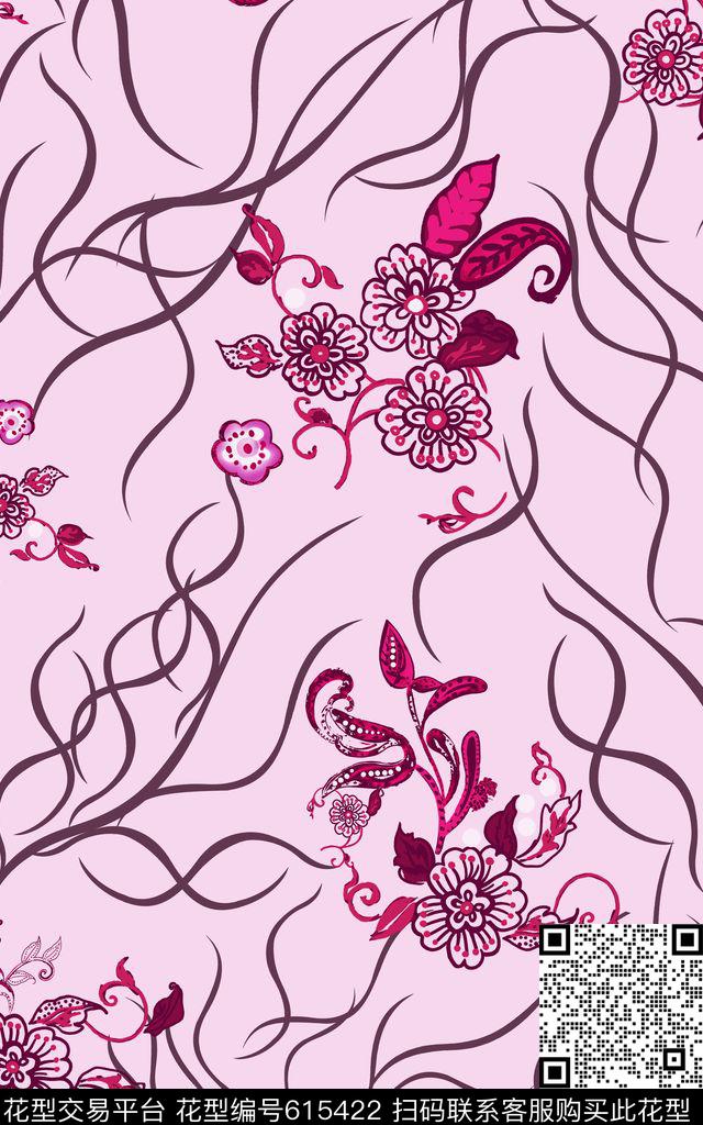 花朵小清新传统传统印花华亿平台下载（图片编号: 615422） - 瓦栏（Walan）