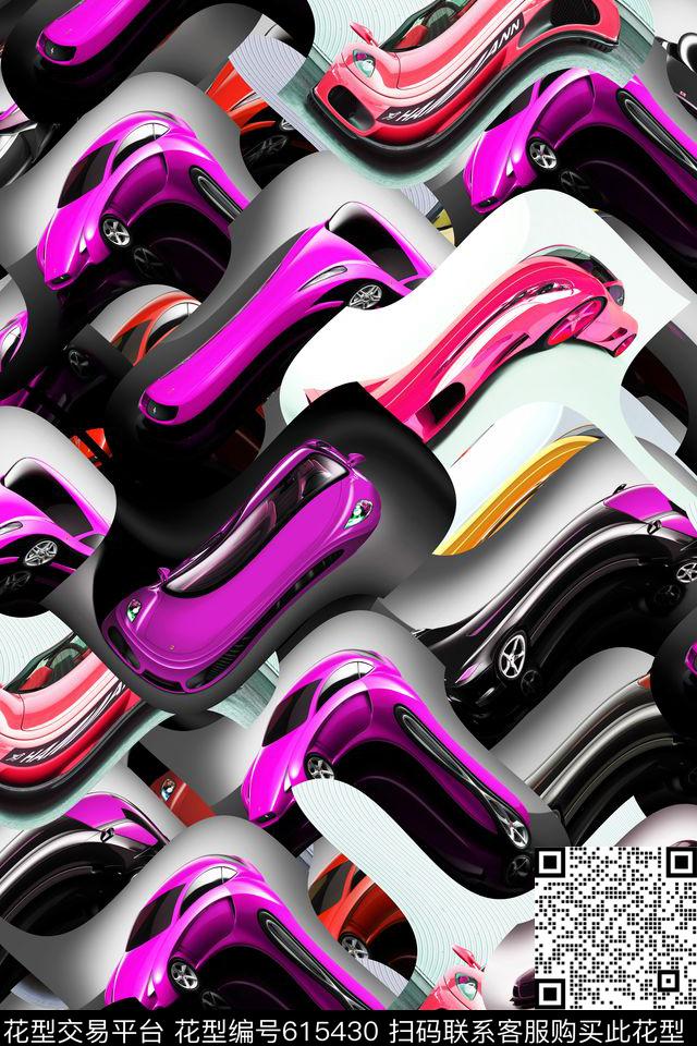 炫彩几何解构时尚汽车数码印花华亿平台下载（图片编号: 615430） - 瓦栏（Walan）