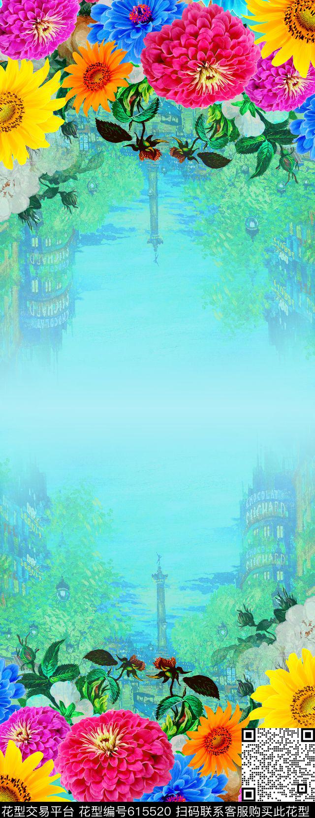 围巾华亿平台双边定位花卉数码印花华亿平台下载（图片编号: 615520） - 瓦栏（Walan）