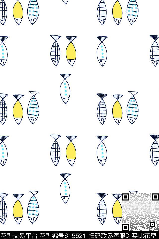 抽象鱼休闲男装男装衬衫传统印花华亿平台下载（图片编号: 615521） - 瓦栏（Walan）