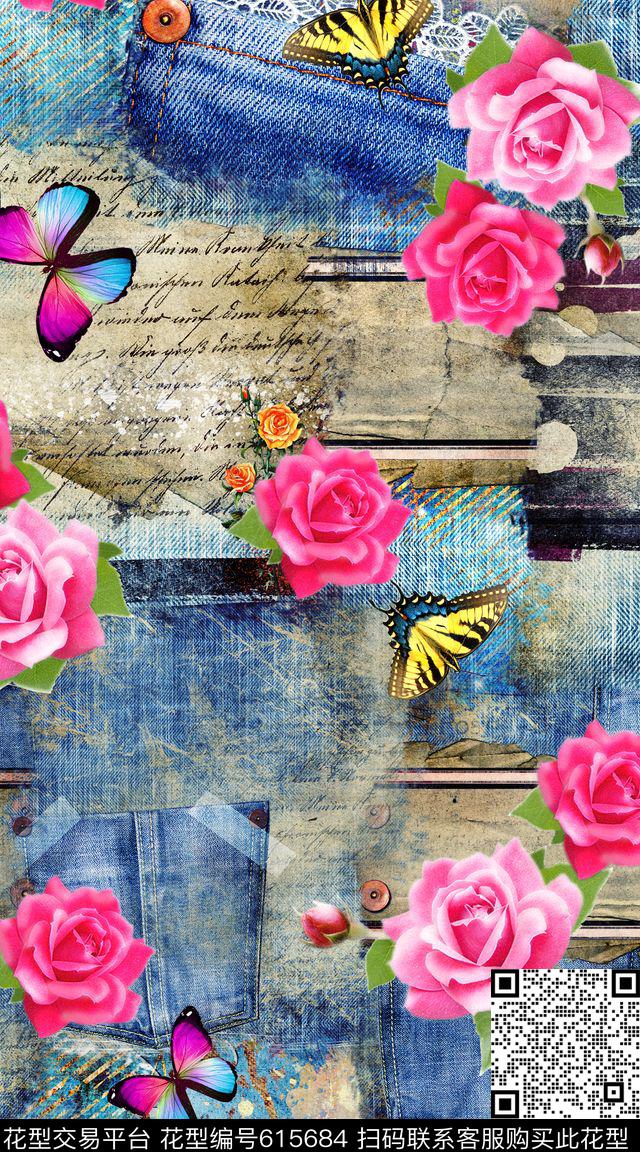 花卉创意趣味数码印花华亿平台下载（图片编号: 615684） - 瓦栏（Walan）