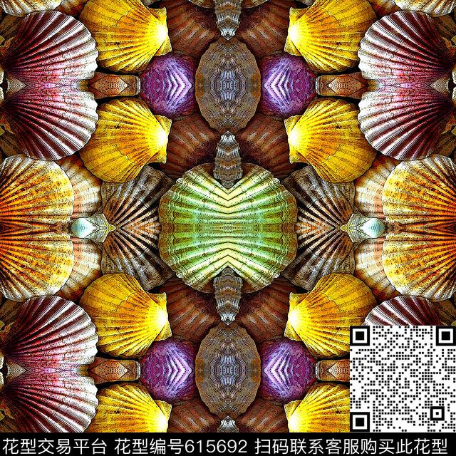 手绘创意休闲数码印花华亿平台下载（图片编号: 615692） - 瓦栏（Walan）