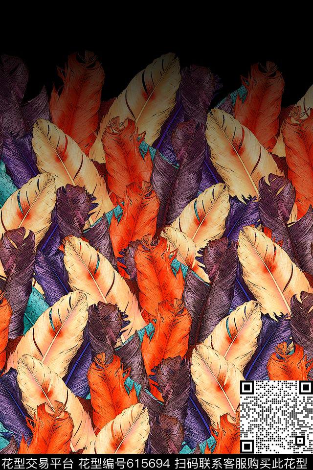 休闲创意手绘数码印花华亿平台下载（图片编号: 615694） - 瓦栏（Walan）