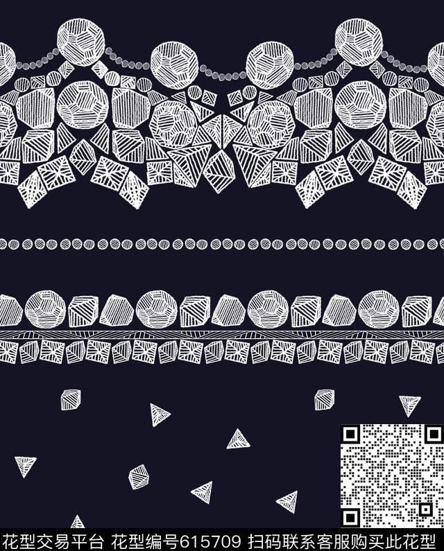 定位几何线条传统印花华亿平台下载（图片编号: 615709） - 瓦栏（Walan）