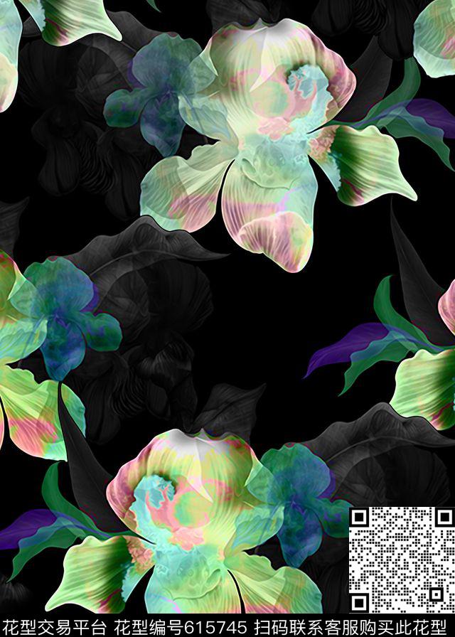 数码艺术花卉绚丽花卉花卉数码印花华亿平台下载（图片编号: 615745） - 瓦栏（Walan）
