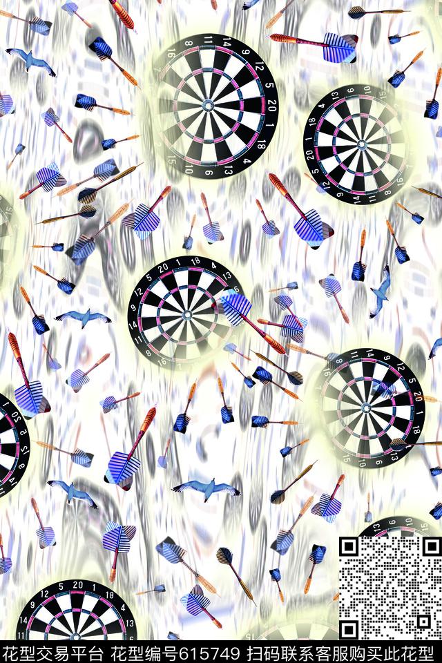 肌理靶心箭头数码印花华亿平台下载（图片编号: 615749） - 瓦栏（Walan）