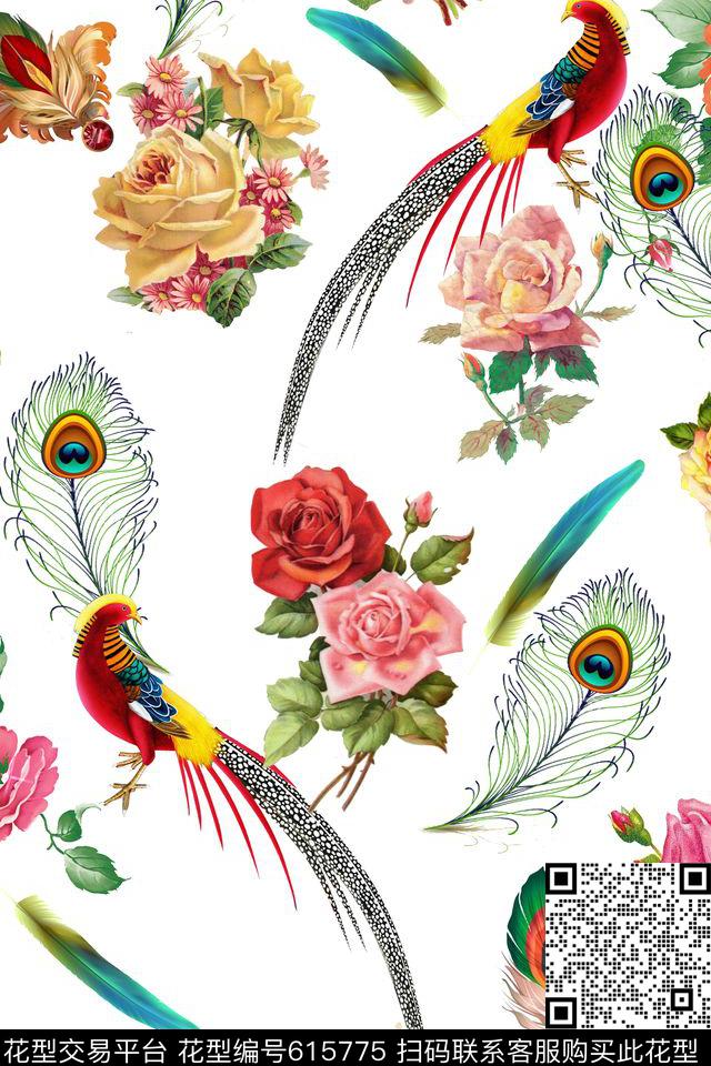 此华亿平台为1/2跳接。民族风花卉数码印花华亿平台下载（图片编号: 615775） - 瓦栏（Walan）