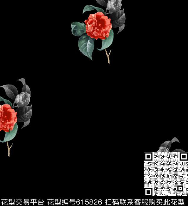 复古花卉女装数码印花华亿平台下载（图片编号: 615826） - 瓦栏（Walan）