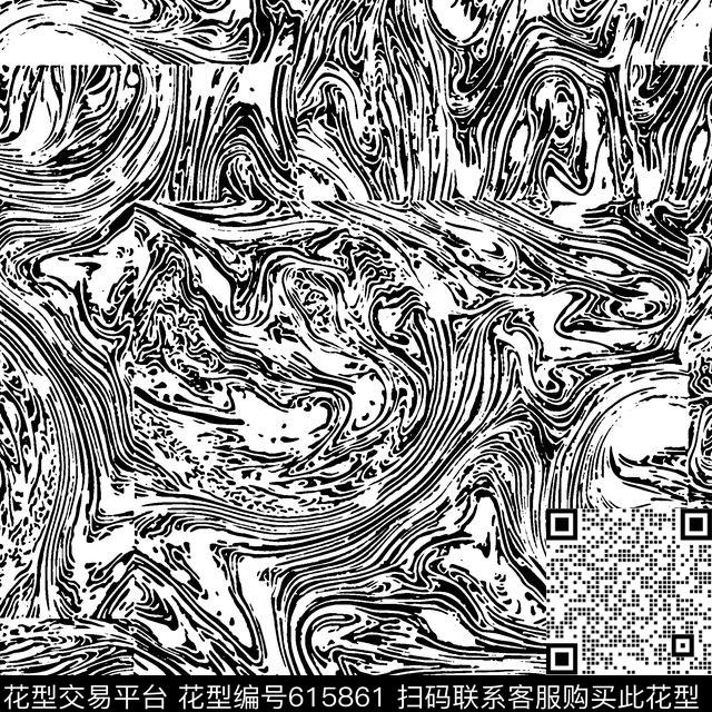 黑白抽象几何急流暗道传统印花华亿平台下载（图片编号: 615861） - 瓦栏（Walan）