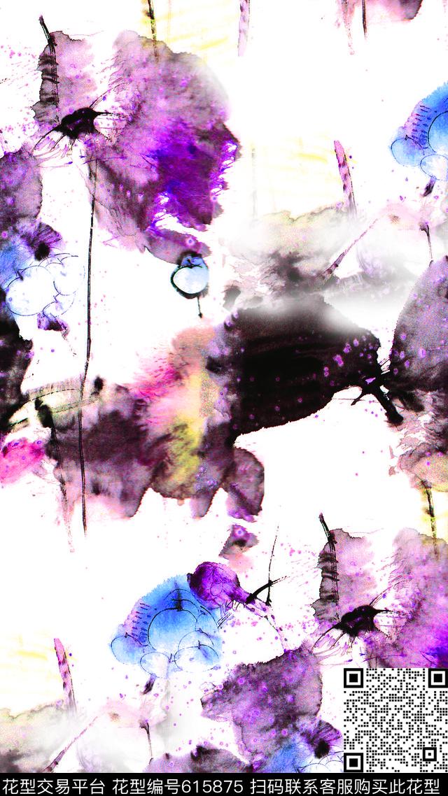 民族风国画山水画数码印花华亿平台下载（图片编号: 615875） - 瓦栏（Walan）