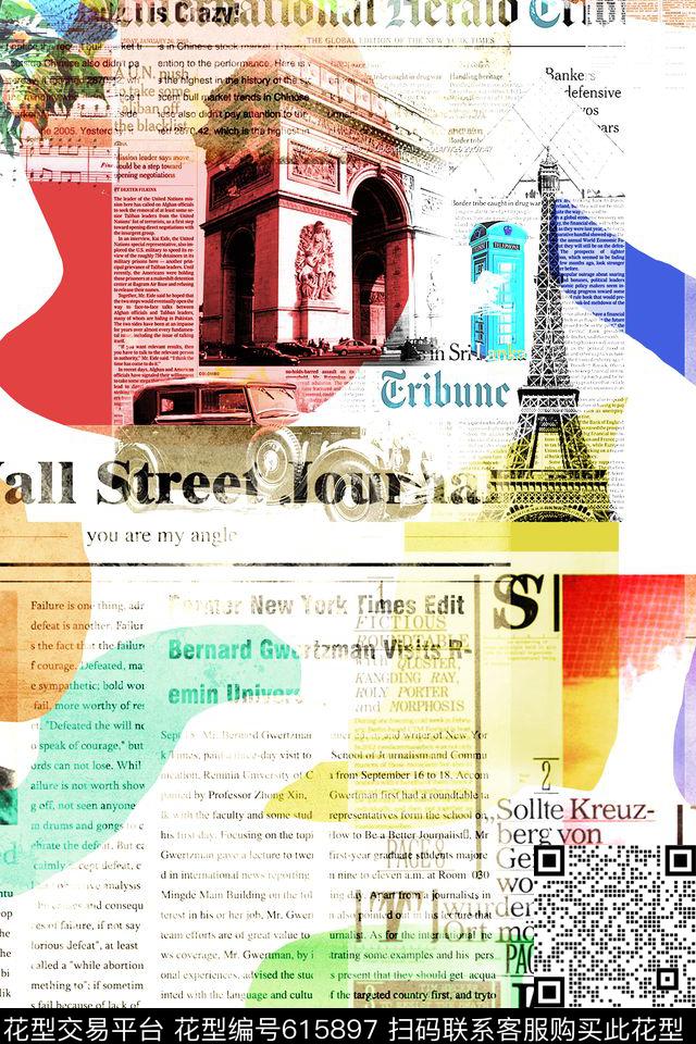 欧美休闲创意休闲数码印花华亿平台下载（图片编号: 615897） - 瓦栏（Walan）