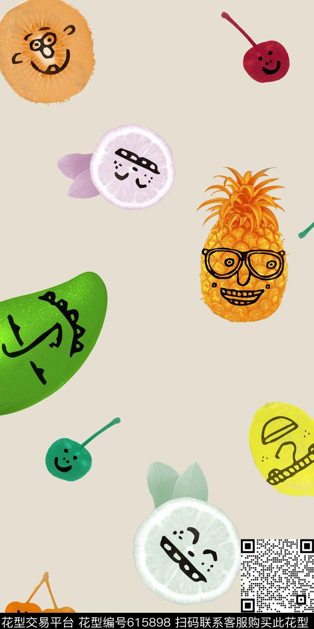 抽象卡通手绘数码印花华亿平台下载（图片编号: 615898） - 瓦栏（Walan）