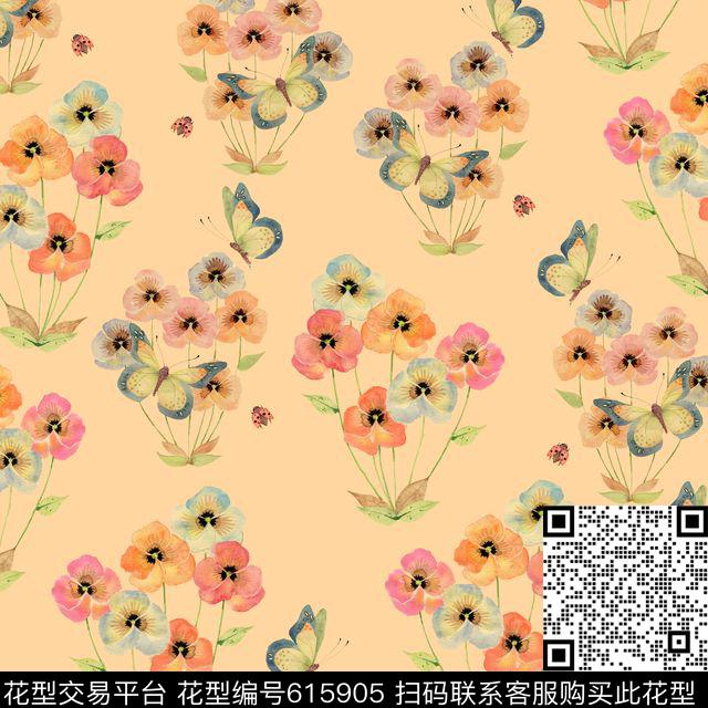 荷花花卉数码印花华亿平台下载（图片编号: 615905） - 瓦栏（Walan）