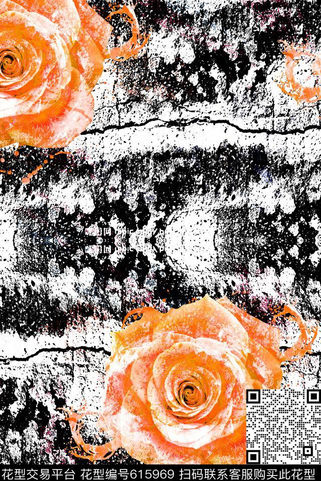 时尚面料花肌理数码印花华亿平台下载（图片编号: 615969） - 瓦栏（Walan）