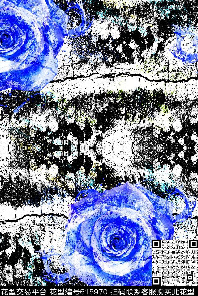 时尚面料花肌理数码印花华亿平台下载（图片编号: 615970） - 瓦栏（Walan）