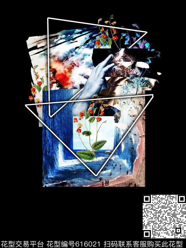 人物海滩几何印花华亿平台下载（图片编号: 616021） - 瓦栏（Walan）