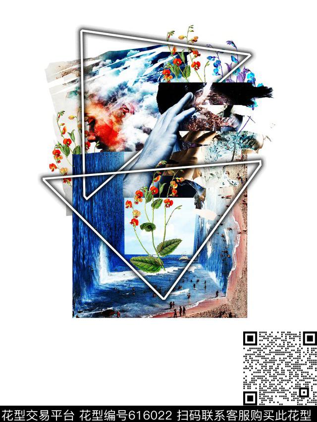 人物海滩几何印花华亿平台下载（图片编号: 616022） - 瓦栏（Walan）