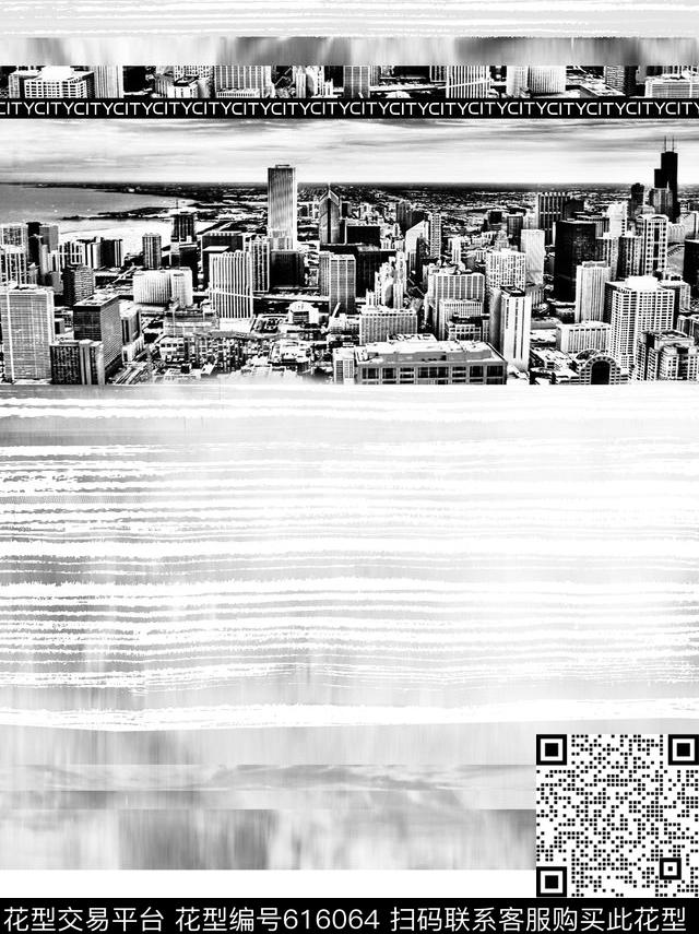 天空蓝色建筑数码印花华亿平台下载（图片编号: 616064） - 瓦栏（Walan）