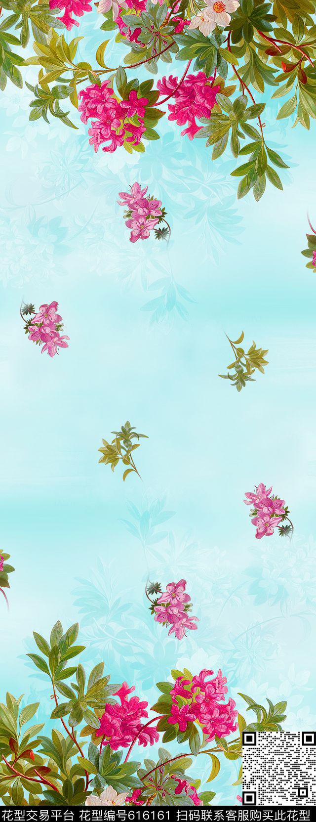 围巾华亿平台双边定位花卉数码印花华亿平台下载（图片编号: 616161） - 瓦栏（Walan）