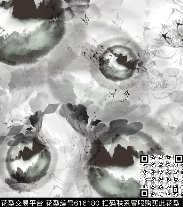 山川风景抽象数码印花华亿平台下载（图片编号: 616180） - 瓦栏（Walan）