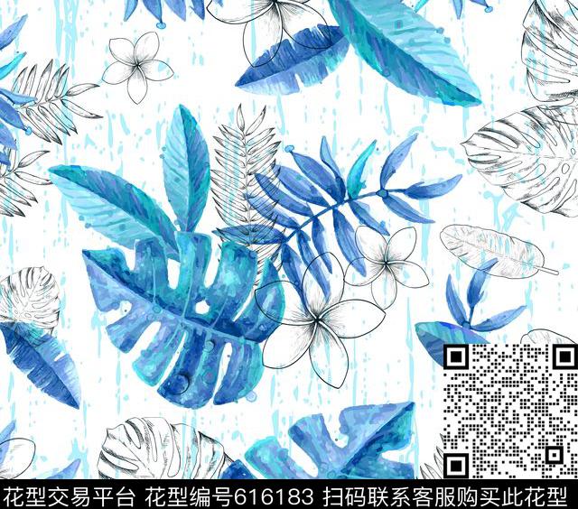 树叶印花华亿平台下载（图片编号: 616183） - 瓦栏（Walan）