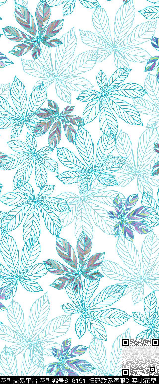 树叶秋数码印花华亿平台下载（图片编号: 616191） - 瓦栏（Walan）