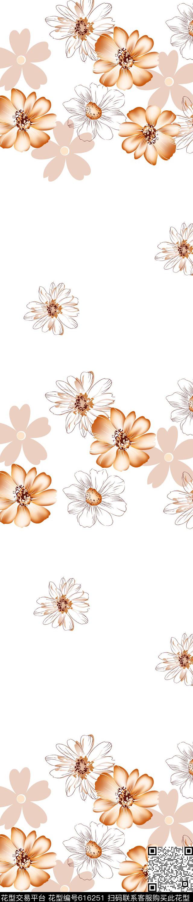 窗帘大花传统印花华亿平台下载（图片编号: 616251） - 瓦栏（Walan）