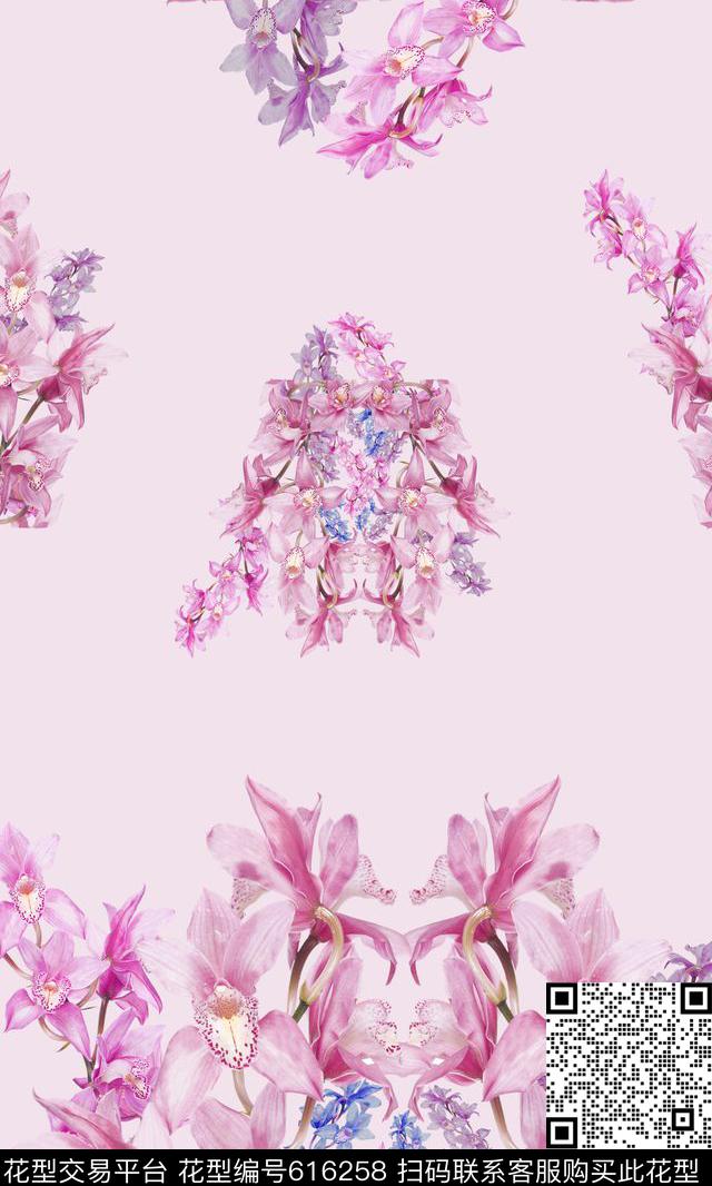 兰花花卉数码印花华亿平台下载（图片编号: 616258） - 瓦栏（Walan）