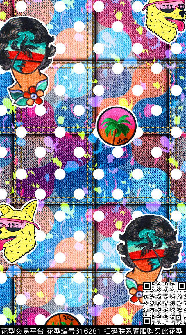 牛仔纹理抽象几何清爽梦幻艺术平底立体手绘满版最新高清数码蕾丝民族中国风绣花珠宝肌理时尚潮

流大牌复古欧美风波普风格波点数码印花华亿平台下载（图片编号: 616281） - 瓦栏（Walan）