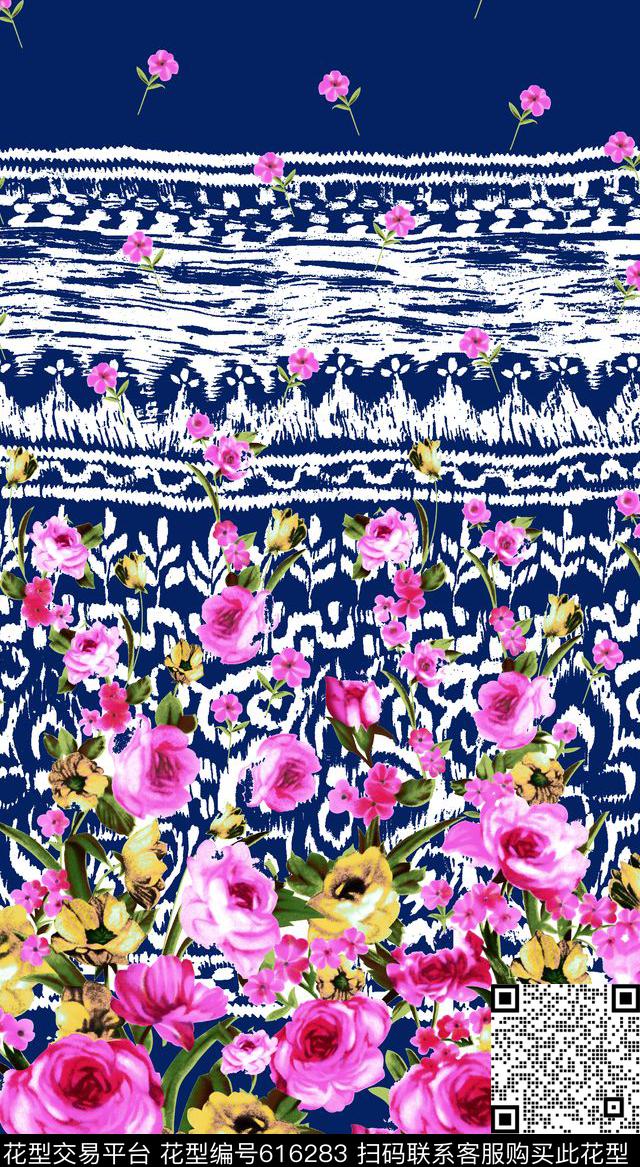 家纺面料玫瑰数码印花华亿平台下载（图片编号: 616283） - 瓦栏（Walan）