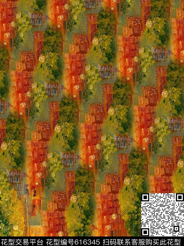 艺术油画女装华亿平台数码印花华亿平台下载（图片编号: 616345） - 瓦栏（Walan）