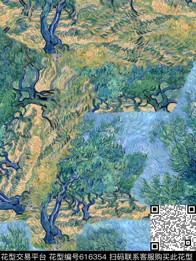 笔触艺术油画数码印花华亿平台下载（图片编号: 616354） - 瓦栏（Walan）