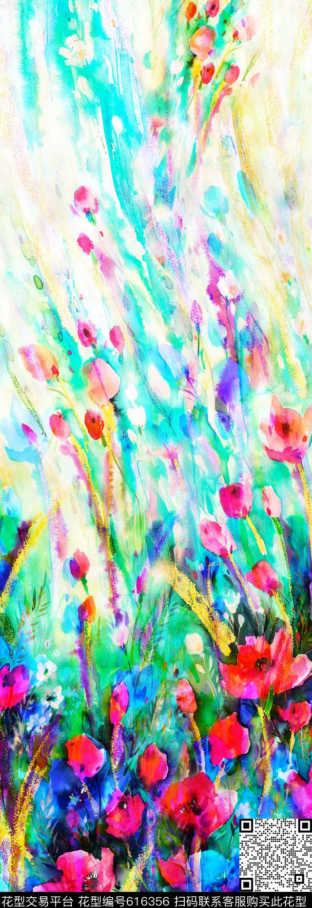 围巾华亿平台中老年双边定位数码印花华亿平台下载（图片编号: 616356） - 瓦栏（Walan）