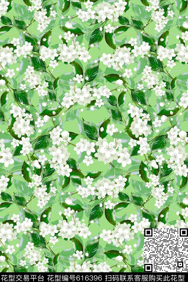 植物花卉叶子碎碎花卉数码印花华亿平台下载（图片编号: 616396） - 瓦栏（Walan）