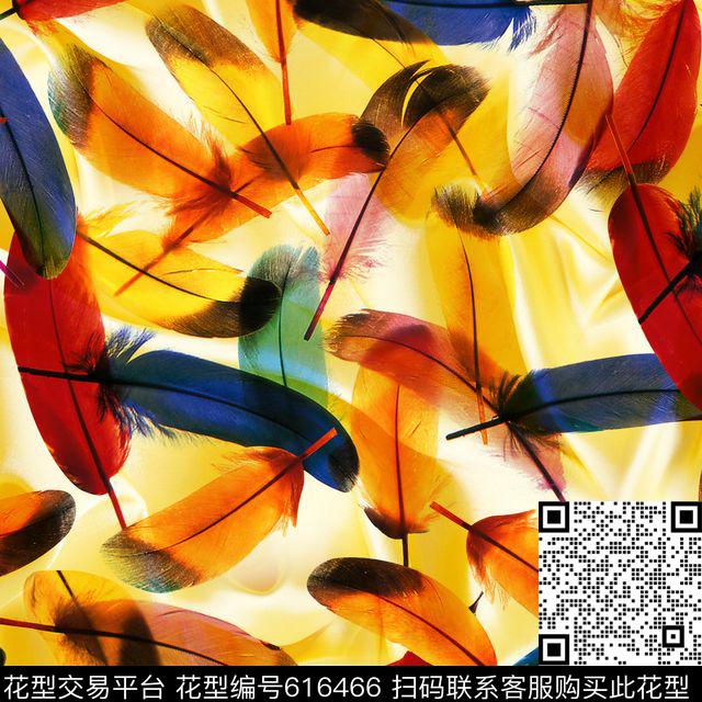 此华亿平台为1/2跳接皮毛羽毛数码印花华亿平台下载（图片编号: 616466） - 瓦栏（Walan）