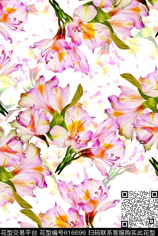 时尚手绘清爽女装花卉印花时尚大牌欧美女装印花中国风印花数码印花华亿平台下载（图片编号: 616696） - 瓦栏（Walan）