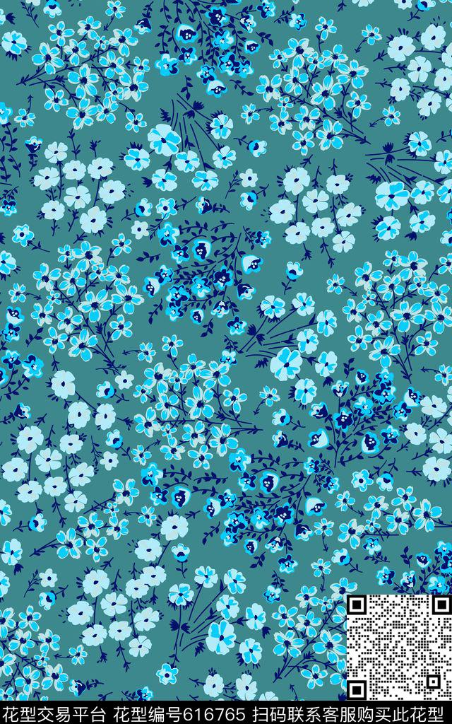 乱花小碎花花簇数码印花华亿平台下载（图片编号: 616765） - 瓦栏（Walan）