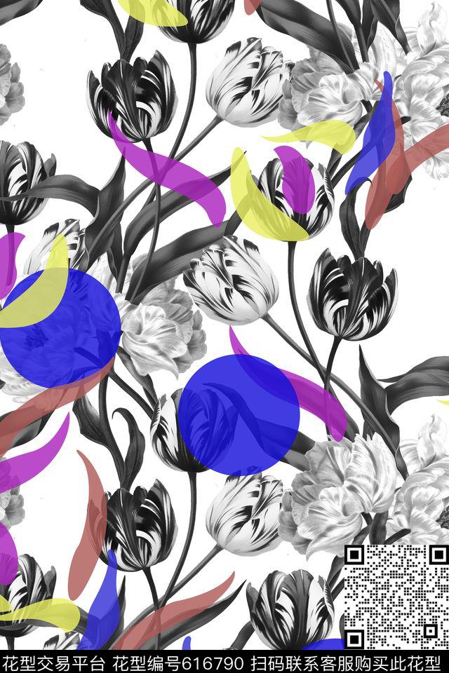 花卉数码印花华亿平台下载（图片编号: 616790） - 瓦栏（Walan）