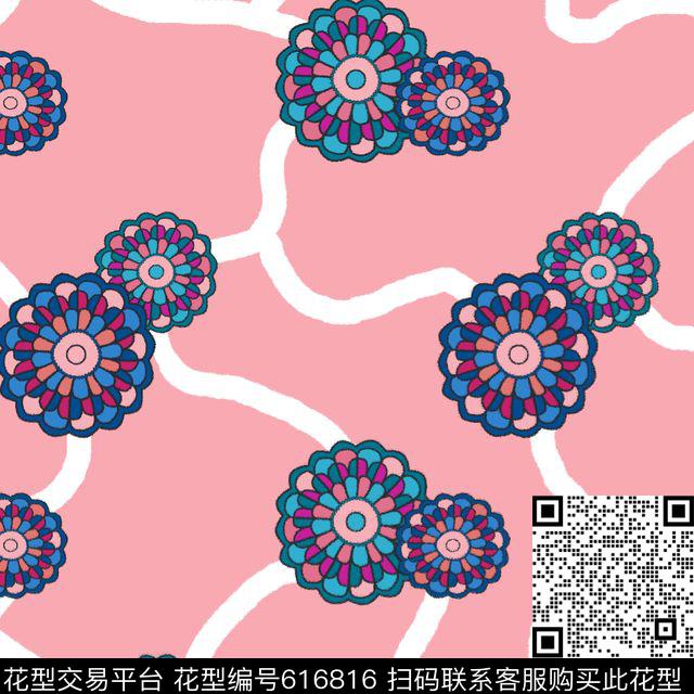 时尚原创花卉传统印花华亿平台下载（图片编号: 616816） - 瓦栏（Walan）