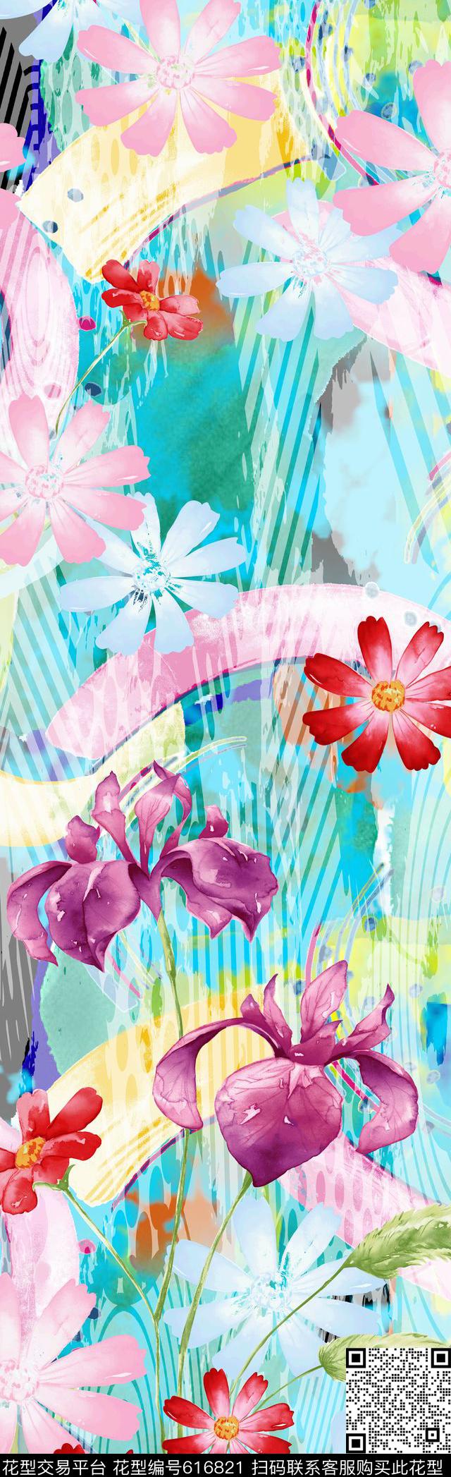 荷花花朵花卉数码印花华亿平台下载（图片编号: 616821） - 瓦栏（Walan）