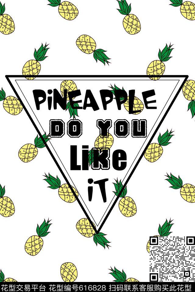 字母卡通水果传统印花华亿平台下载（图片编号: 616828） - 瓦栏（Walan）