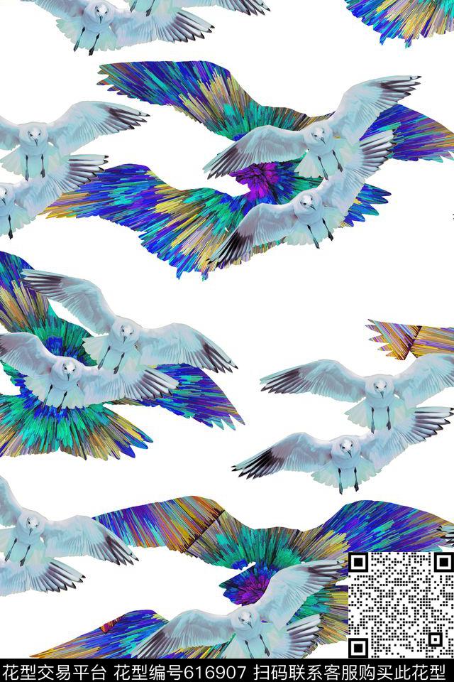 鸟海燕女装数码印花华亿平台下载（图片编号: 616907） - 瓦栏（Walan）