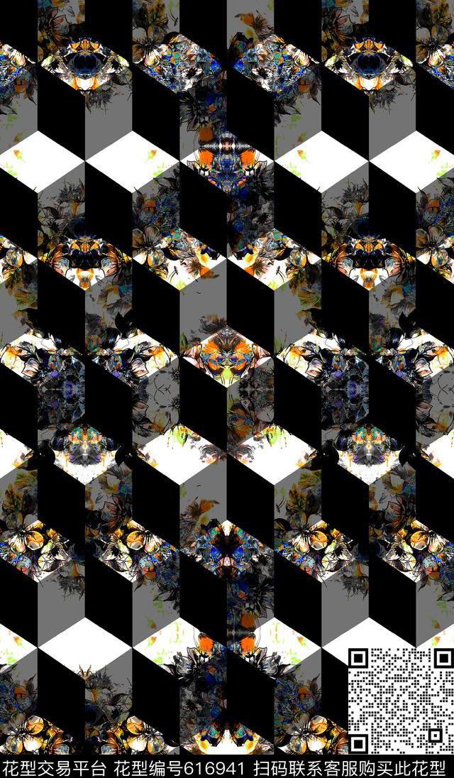 立体花几何数码印花华亿平台下载（图片编号: 616941） - 瓦栏（Walan）