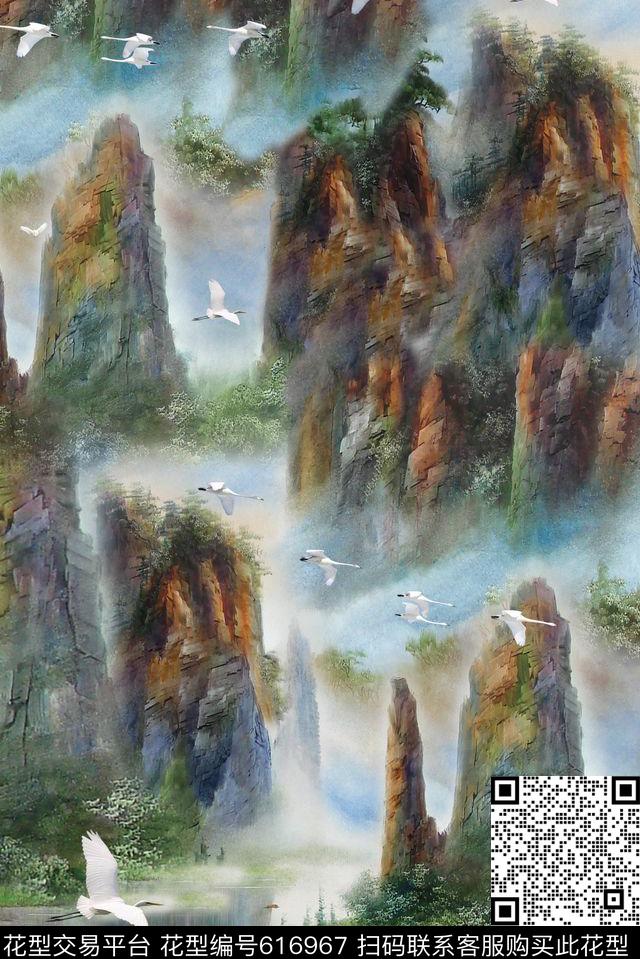 油画风景数码印花华亿平台下载（图片编号: 616967） - 瓦栏（Walan）