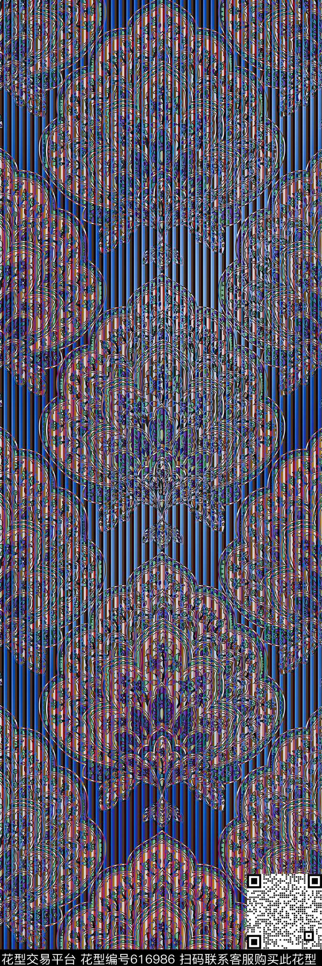 腰果民族风佩斯利丝巾长巾数码印花华亿平台下载（图片编号: 616986） - 瓦栏（Walan）