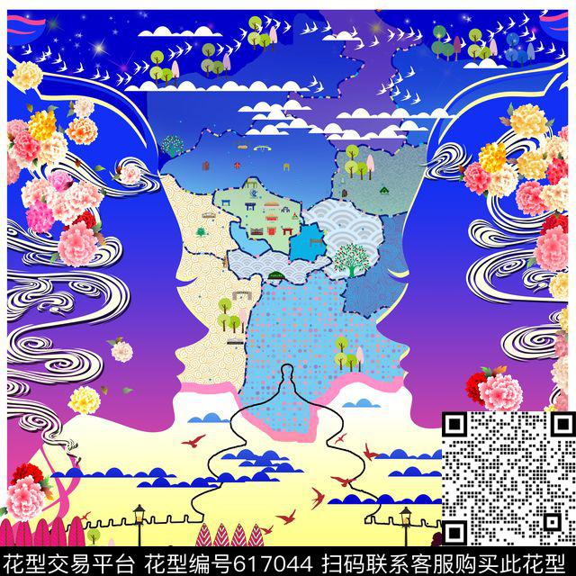 方巾丝巾风景人物数码印花华亿平台下载（图片编号: 617044） - 瓦栏（Walan）